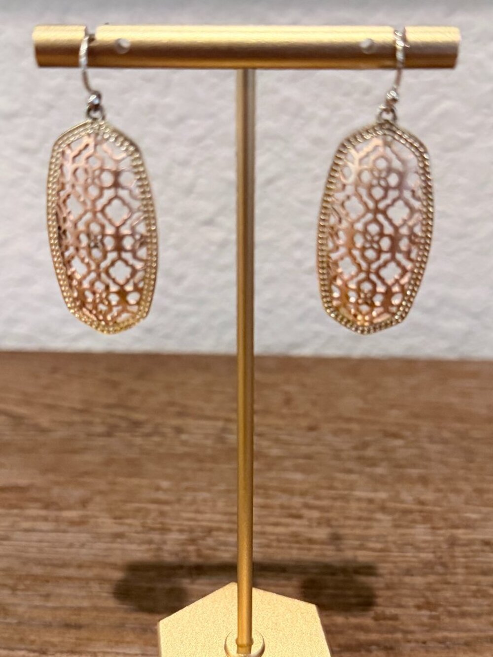 Kendra Scott Elle Rose Gold filigree drop earrings